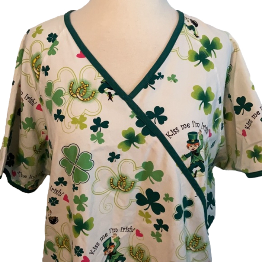 UA Scrubs Scrub TopSt. Patrickโs Day Kiss Me